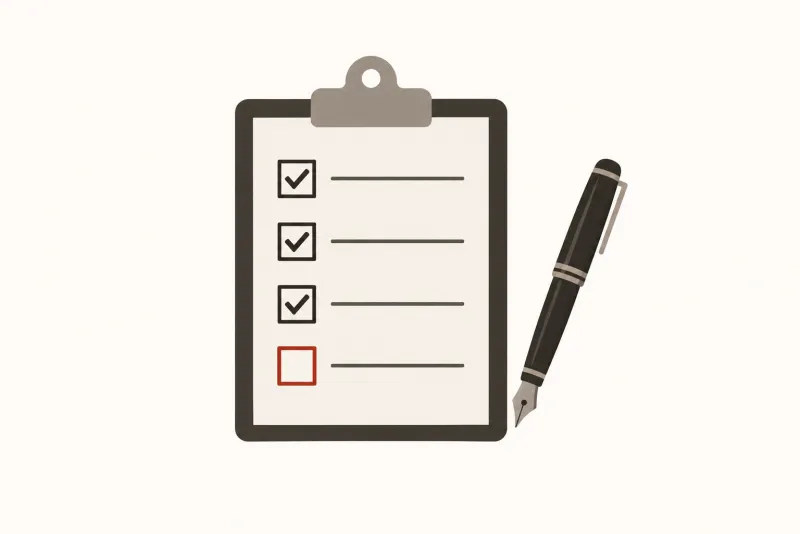 Illustration: a clipboard with a checklist of ticked boxes