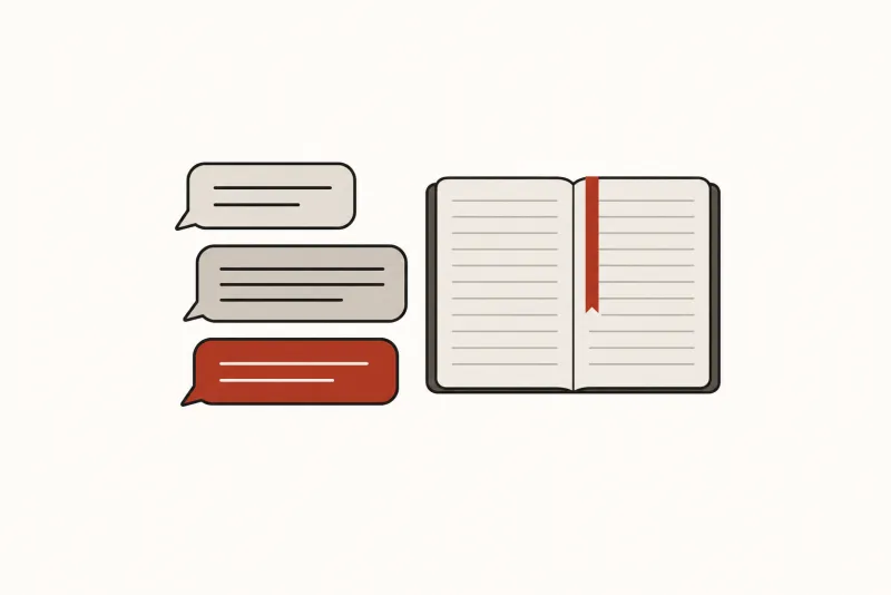 Illustration: a short stack of three neat chat bubbles of different widths